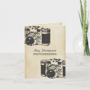 Retro camerafotograaf Dank u kaart