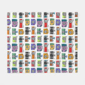 Retro Cameras Colorful Illustrated Pattern Fleece Deken (Voorkant (Horizontaal))