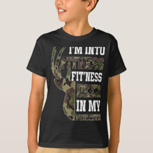 Retro Camo Hertenjacht Grappige Wilde Jager Heren T-shirt