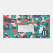 Retro Camo Turquoise Orange Bleu Personnaliser Cam (Clavier et souris)
