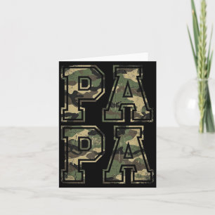 Retro Camo Vader Camouflage Papa Vaderdag Kaart