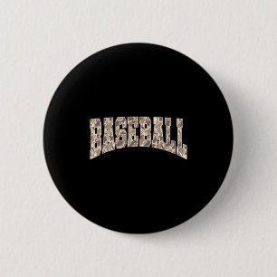 Retro camouflage spel dag honkbal seizoen grappig ronde button 5,7 cm
