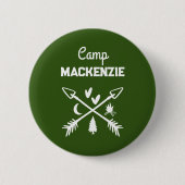 Retro Camp Bachelorette Custom Green Pin Button (Voorkant)