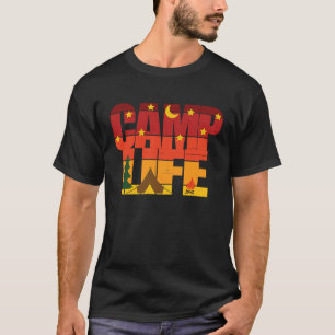 Retro Camp Life Buiten wandelen T-shirt