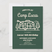 Retro Camper Camp Out Camping Verjaardagsfeest Kaart (Voorkant)