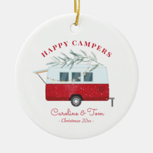Retro Camper Happy Campers Holiday Keramisch Ornament