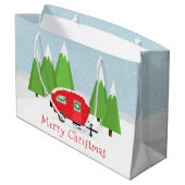 Retro Camper Kerstmis Large Cadeautasje (Achterkant Gekanteld)