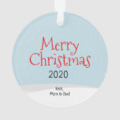 Retro Camper Kerstmis Ornament (achterkant)