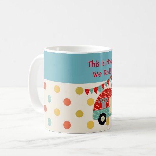 Retro Camper Love Mok - Zo rollen we (Voorkant links)