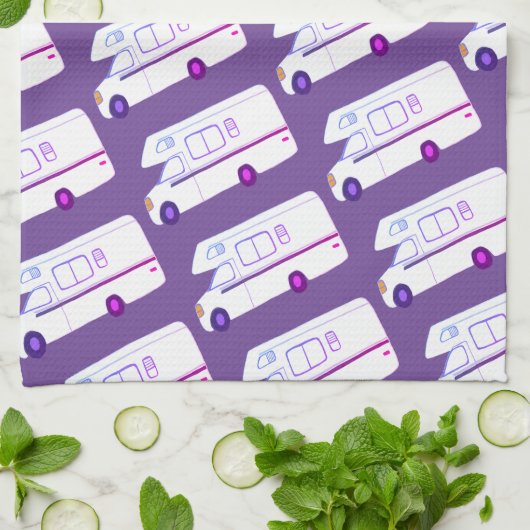 Retro Camper Motorhome RV serviette de cuisine pou (Plié)