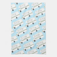 Retro Camper Motorhome RV serviette de cuisine ros
