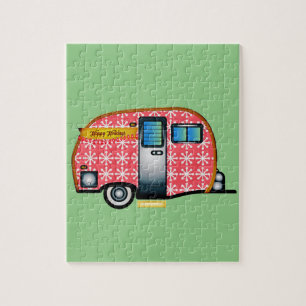RETRO CAMPER TRAILER CHRISTMAS PUZZZLE LEGPUZZEL