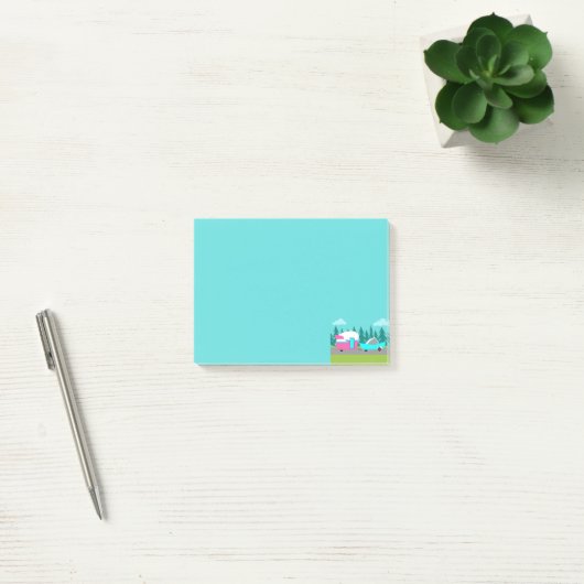 Retro Camper / Trailer en Auto Post-it Notes (Kantoor)