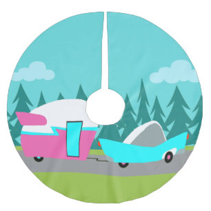 Retro Camper/Trailer en autoboomrokken Kerstboom Rok