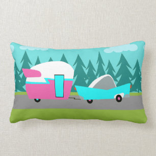 Retro Camper/Trailer en autolumbar Pillow Kussen