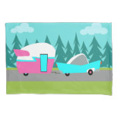 Retro Camper/Trailer en carter Pillowcase Kussensloop (Voorkant)