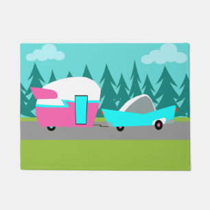 Retro Camper / Trailer en deurmat