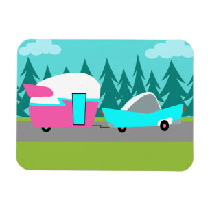 Retro Camper/Trailer en Flexibele Magnet van de Au Magneet
