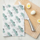 Rétro Camper Trailer serviette de cuisine blanche (Quart Plié)