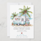 Retro Camper Vakantie Bewegende aankondiging (Voorkant)