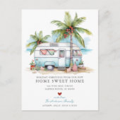 Retro Camper Vakantie Bewegende aankondiging (Voorkant)