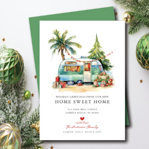 Retro Camper Vakantie Bewegende aankondiging