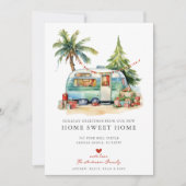 Retro Camper Vakantie Bewegende aankondiging (Voorkant)