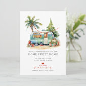 Retro Camper Vakantie Verhuisbericht Kaart (Staand voorkant)