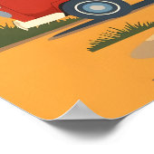 Retro Camper Van Beach Road Trip Art Poster (Hoek)