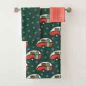 Retro Camper Van Kerstmis Bad Handdoek (Insitu)