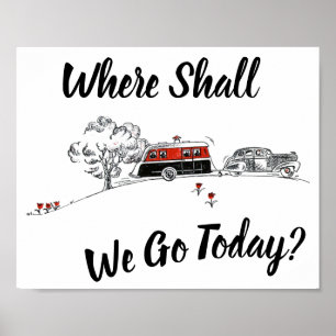 Retro Camper Vintage Travel Travel Car Wanderlust Poster
