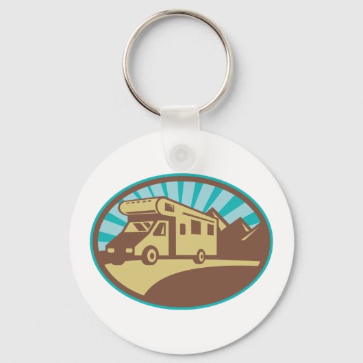Retro Campervan Sleutelhanger (Voorkant)
