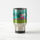 Rétro campeur/remorque et tasse de trajet en (Centre)