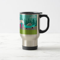 Rétro campeur/remorque et tasse de trajet en