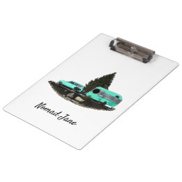 Retro Camping Auto Aanhangwagen Klembord