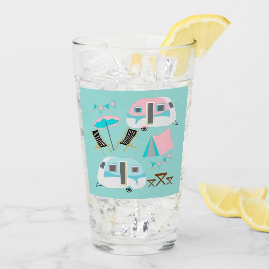 Retro Camping Caravan Tent Cute Glas (Achterkant ijs)