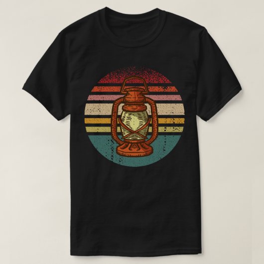 Retro Camping Lantaarn T-shirt (Design voorkant)