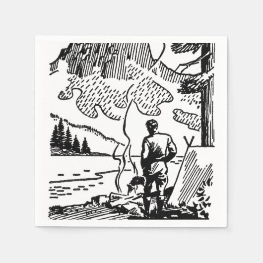 Retro Camping Paper Napkin Servet (Voorkant)