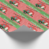 Retro Camping Party levert aangepaste rode groene  Cadeaupapier (Hoek)