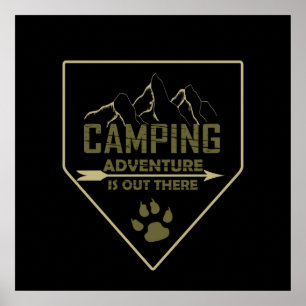retro camping poster