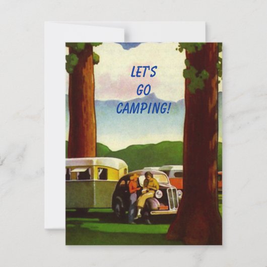 Retro CAMPING RALLY Campers Invitation Kaart (Voorkant)