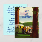 Retro CAMPING RALLY Campers Invitation Kaart (Voorkant / Achterkant)