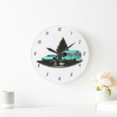 Rétro Camping Remorque Voiture Nomad Horloge mural (Maison)