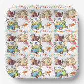 Retro Camping-thema Papieren Bordje (Voorkant)