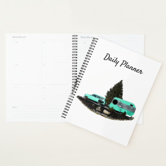 Rétro Camping Trailer Daily Planner (Devant avec enveloppe)