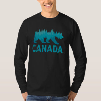 Retro Canada Grizzly Beer Natuur Wandelen Camping  T-shirt