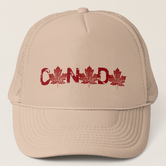 Retro Canada Souvenir Pet Canada Maple Leaf Petten (Voorkant)