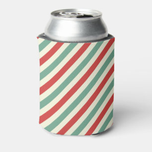 Retro Candy Cane Christmas Stripes Rood Groen Blikjeskoeler