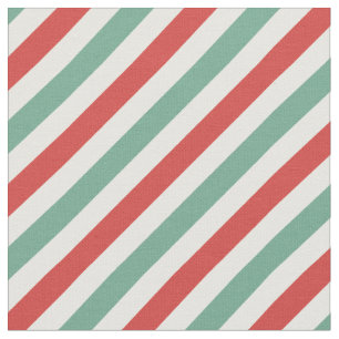 Retro Candy Cane Christmas Stripes Rood Groen Stof