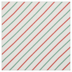Retro Candy Cane Christmas Stripes Rood Groen Stof